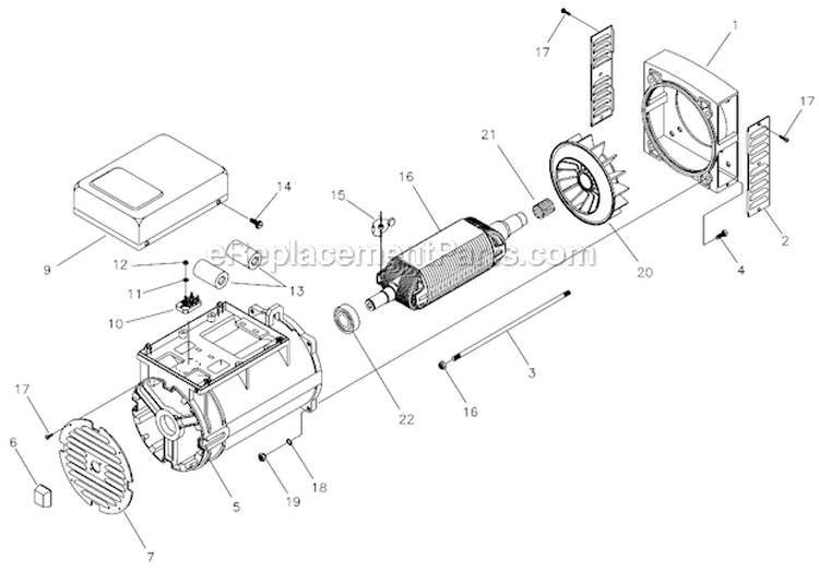 Alternator Diagram and Parts List for  Briggs and Stratton Generator